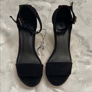 Banana Republic Black Ankle Strap Espadrille Sandals